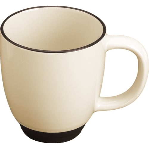 Taza Bistro de 11 oz, Almendra con Borde Negro